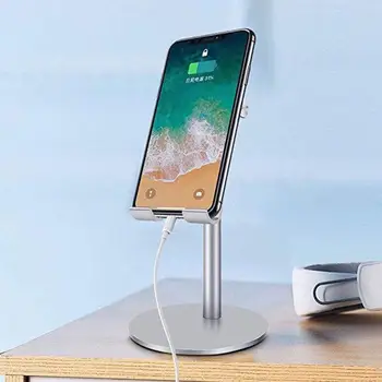

360 Degree Rotatable Desktop Phone Stand Aluminum Alloy Height Adjustable Phone Holder Lifting Adjustment Mobile Phone Bracket