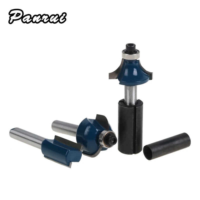 

8PCS Woodworking Milling Cutter 6.35mm Shank 1 / 4 Inch Cemented Carbide Carving Cutter Wood Trimming High Hardness Parts Tool