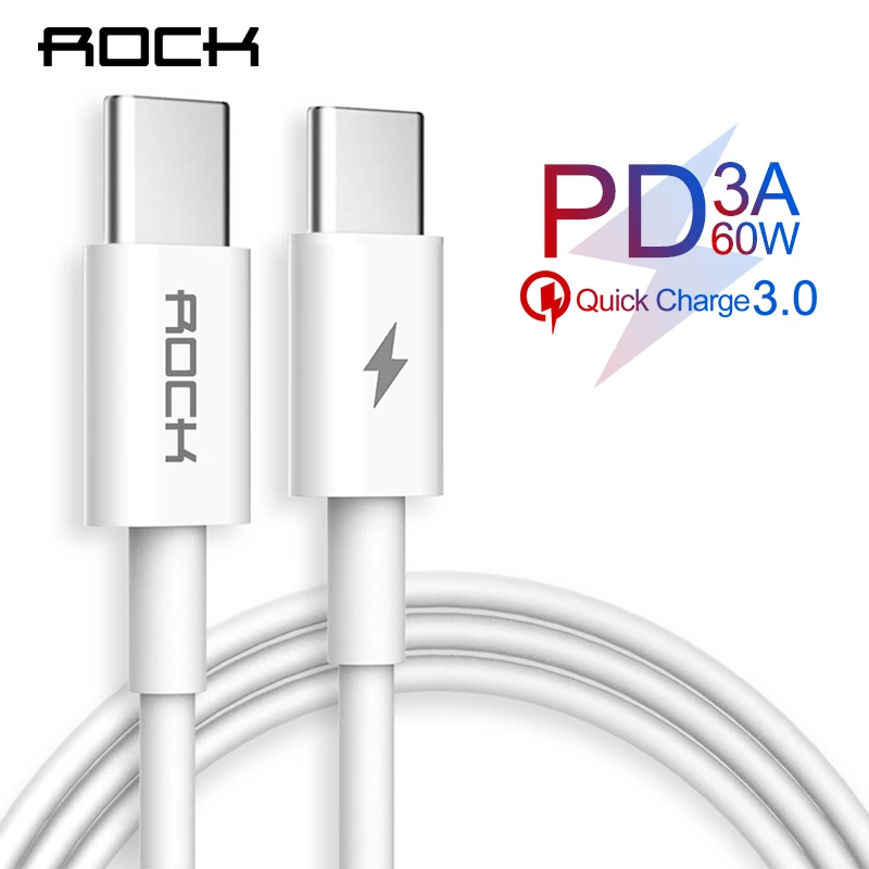ROCK PD 3A usb type C USB-C кабель для samsung huawei OnePlus 6t 6 5 для iPad Pro 2018 для Macbook 60 Вт QC 4,0 type C кабель ROCK PD 3A usb type C USB-C кабель для samsung huawei OnePlus 6t 6 5 для iPad Pro 2018 для Macbook 60 Вт QC 4,0 type C кабель