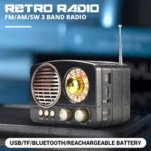 KINCO Radio Retro inalámbrico bluetooth altavoz de alta fidelidad AURICULARES ESTÉREO FM SW USB AUX TF tarjeta MP3 Multimedia clásica receptor