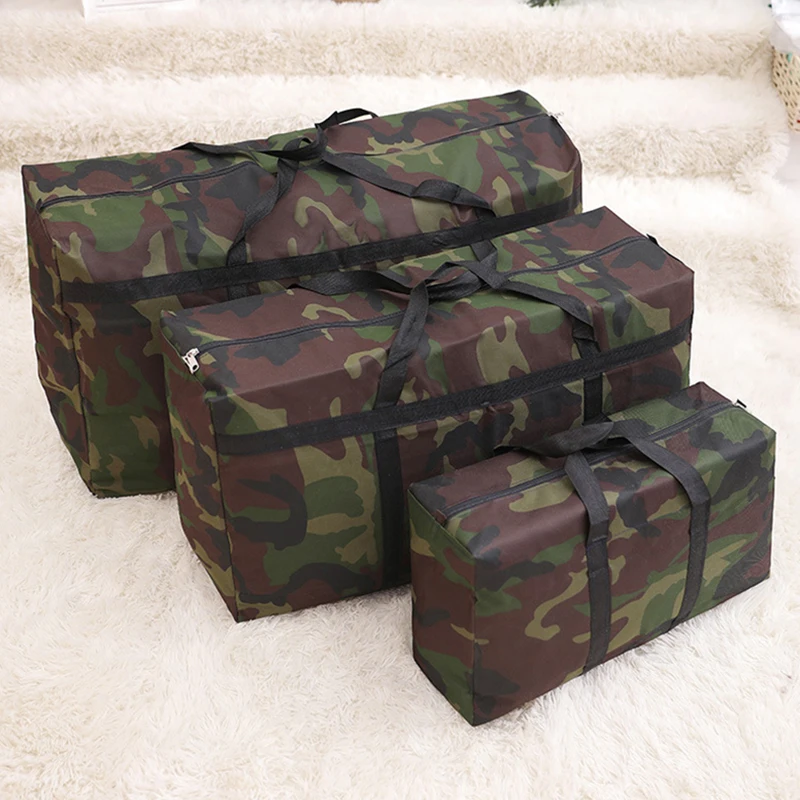 150L/180L Green Camouflage Heavy Duty Extra Large Storage Bag Moving Bags Water Resistant Travel Bags Tote Carrying Camping Bags 6