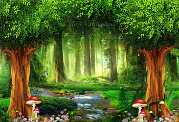 

Fairy Wonderland forest photo backgrounds vinyl Fotografia mushroom photography backdrops for photo studio accessories lv-1927