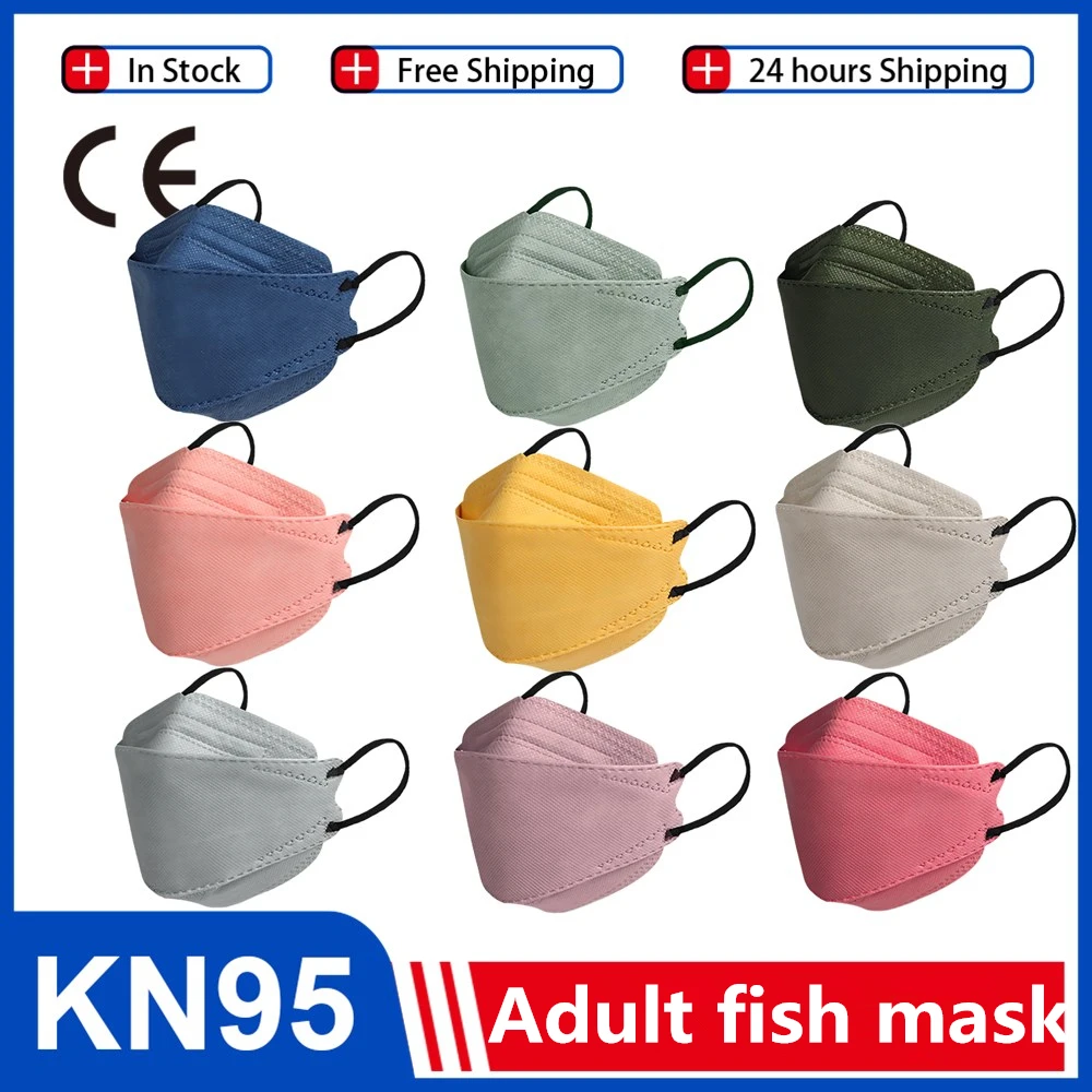 Цветная маска FFP2 Mascarillas Kn95 4-слойная для лица в форме рыбы респираторная ffp3 рта fpp2