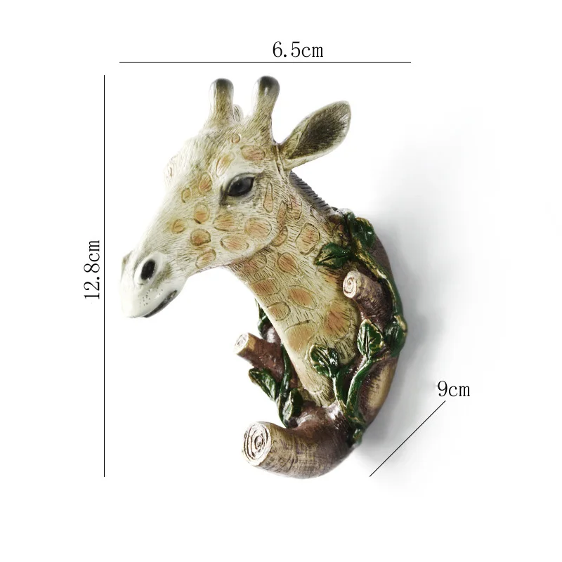 vintage Giraffe Новые крючки для ванной комнаты, держатель для головы животного, крючок для украшения головы оленя, аксессуары для украшения дома, крючки для ключей, органайзер, держатель для ключей, настенный - Цвет: vintage Giraffe