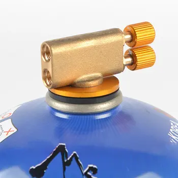 

Camping Double Head Valve Adapter Picnic Outdoor Safe Gas Stove Switch Inflatable Control Cook Charging Tank Flat Cylinder new