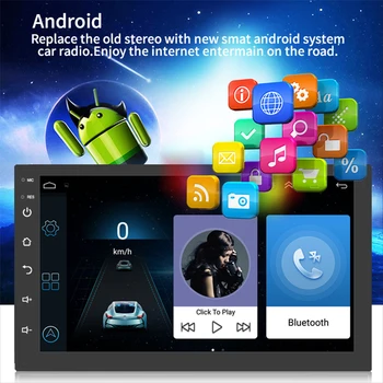 

Car Bluetooth MP3 Multifunction Media Player Reversing Alerter FM Transmitter 7 Inch HD Screen Full Touch with Android GPS WiFi