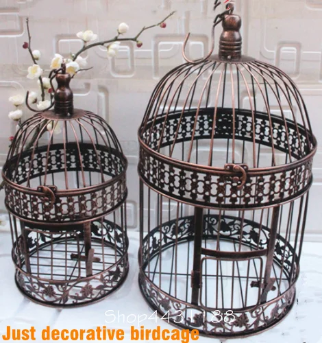 Metal Birdcage Vintage Bird Cage For Birds 14x25/19x35cm Bronze