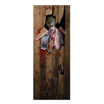 

2pcs Halloween Door Stickers Decoration Creative Window Showcase Stickers Party Wall Door Decals