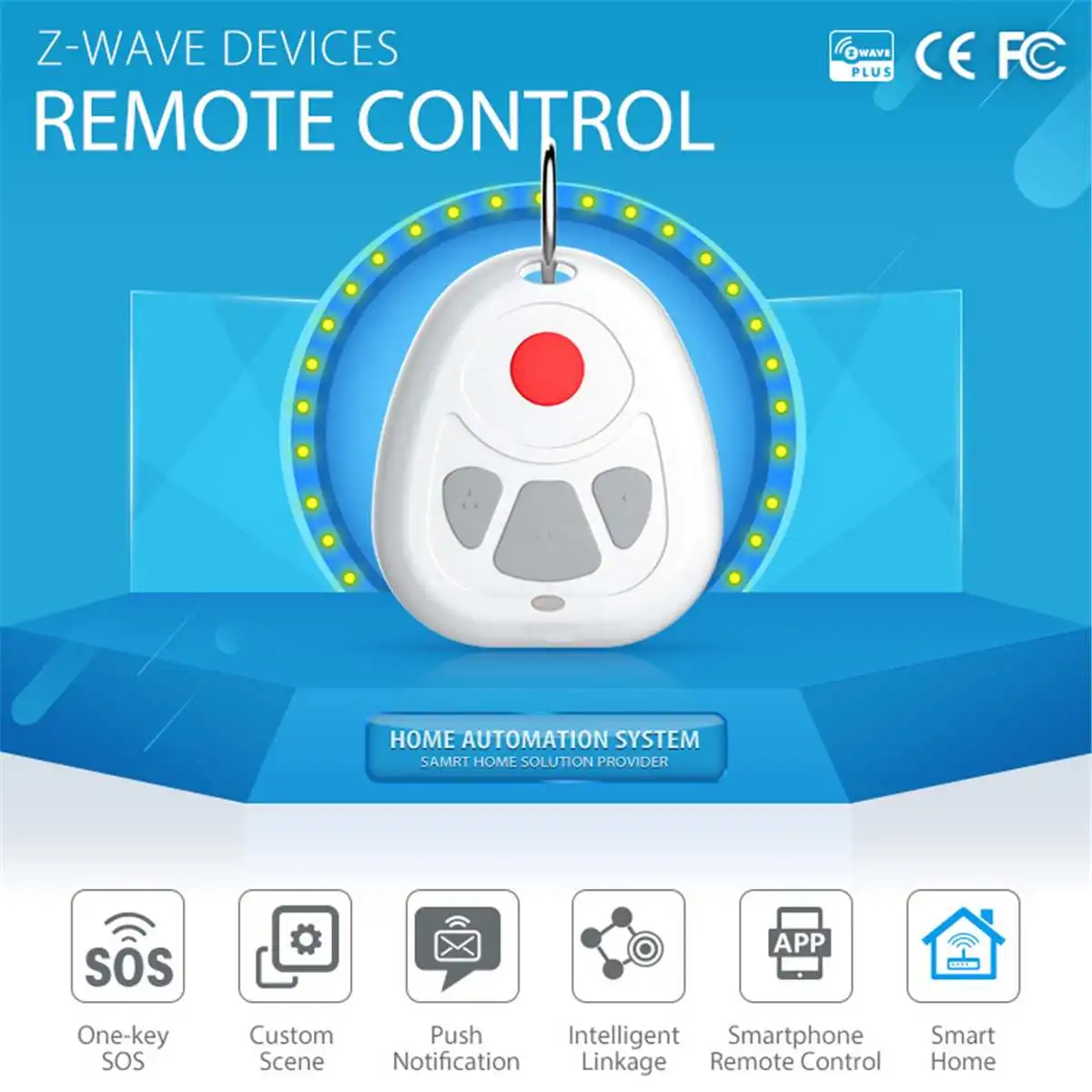 Z Wave Smart 4 ключа SOS Кнопка тревоги беспроводное устройство безопасности пульт дистанционного управления SOS кнопка аварийного вызова домашний автоматический сенсор