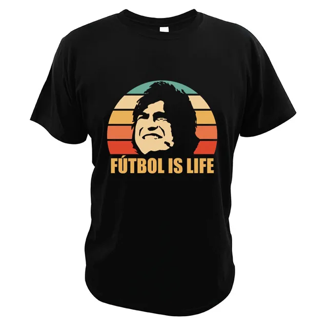 Futbol Is Life Ted Lasso T Shirt Football Related TV Series T-Shirt Crewneck Soft Tee Tops 100% Cotton Comfortable black