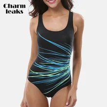 Charmleaks Женский цельный купальник женский купальник с рисунком цветного блока купальный костюм Монокини Бикини