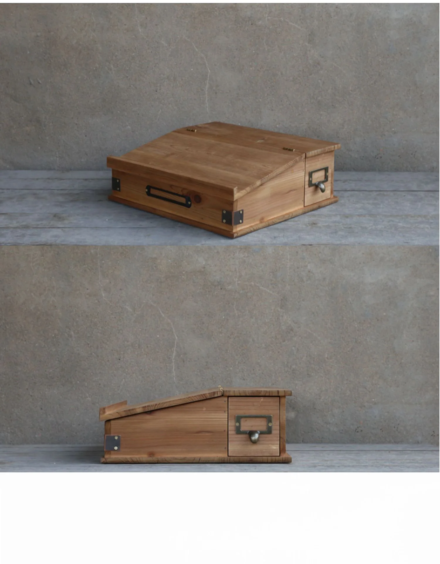 Antiguo Cajón de madera de Apple con asas de cuerda-Caja de Almacenamiento/cesta/Portador 