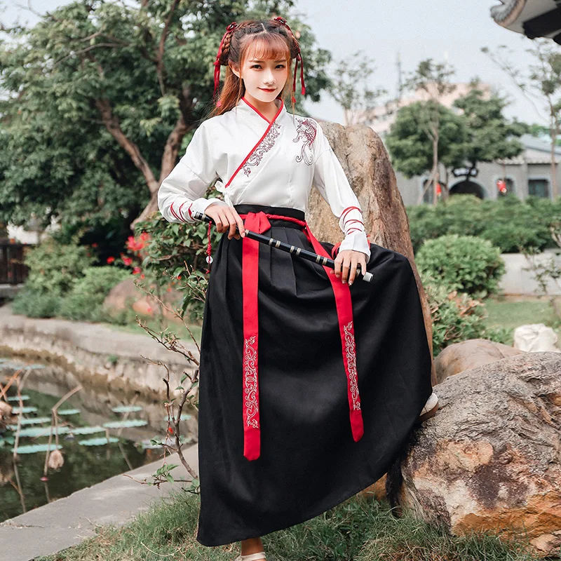 Hanfu необычный танцевальный костюм, праздничная одежда, костюмы в китайском стиле, народное платье для женщин и мужчин, платье для влюбленных, древняя одежда Танга - Цвет: Women