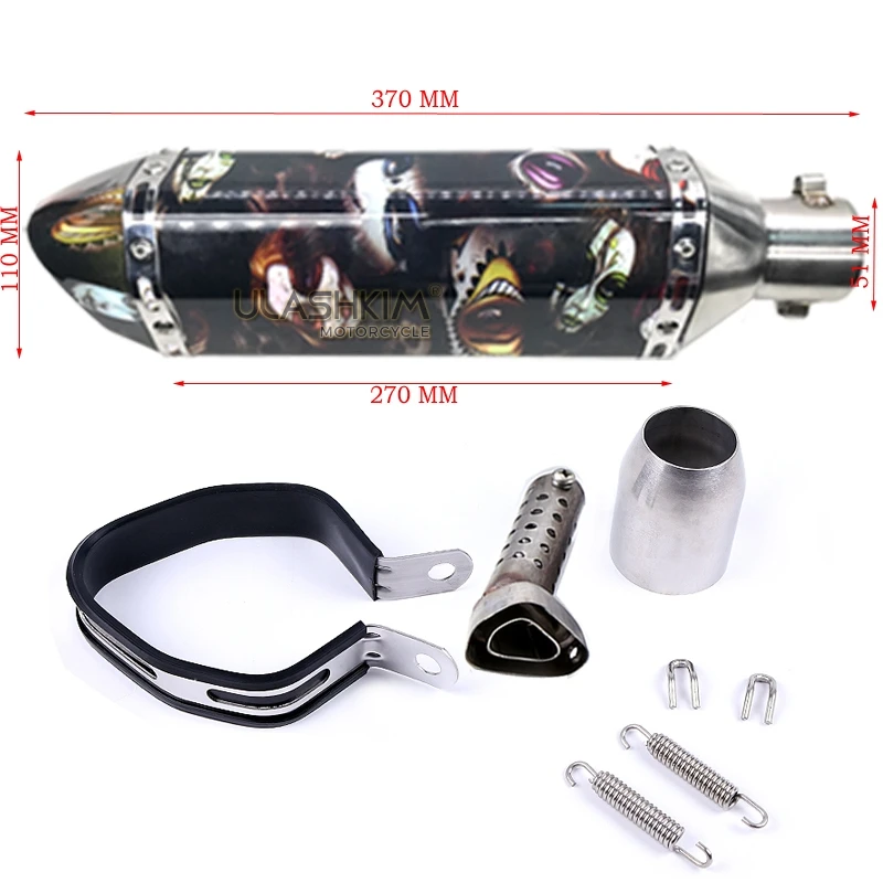 Universal motorcycle akrapovic Exhaust muffler size