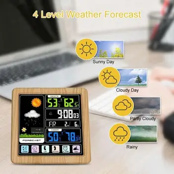 

TS-3310 Wireless Weather Station Backlight Full Touch Screen Multifunction Digital Alarm Clock Thermometer Clock Livingroom