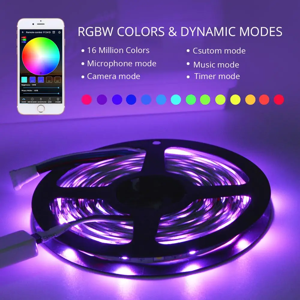 Светодиодная лента RGB RGBW RGBWW 12 В Wi Fi светильник 5050 60 светодиодов/м гибкая лампа с