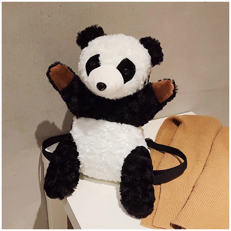Детский Ранец из плюша в форме панды сумка мультфильм милый сумка 23/36 см