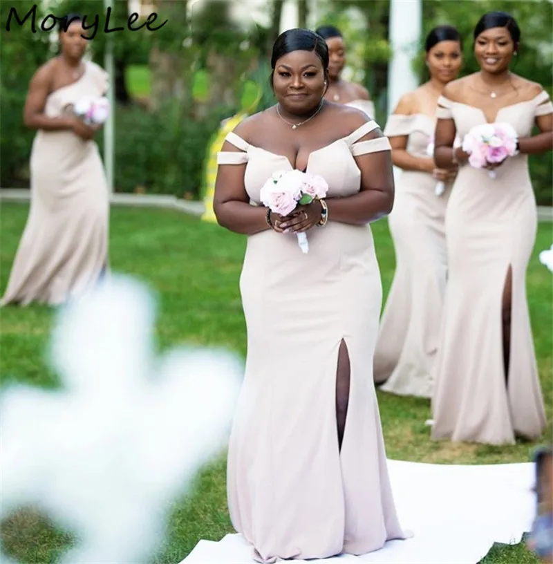Bridesmaid Dresses New Arrival Champagne Off The Shoulder Side Slit Bridesmaid Dresses With Zipper Back Wedding Party Dresses Bridesmaid Dresses New Arrival Champagne Off The Shoulder Side Slit Bridesmaid Dresses With Zipper Back Wedding Party Dresses