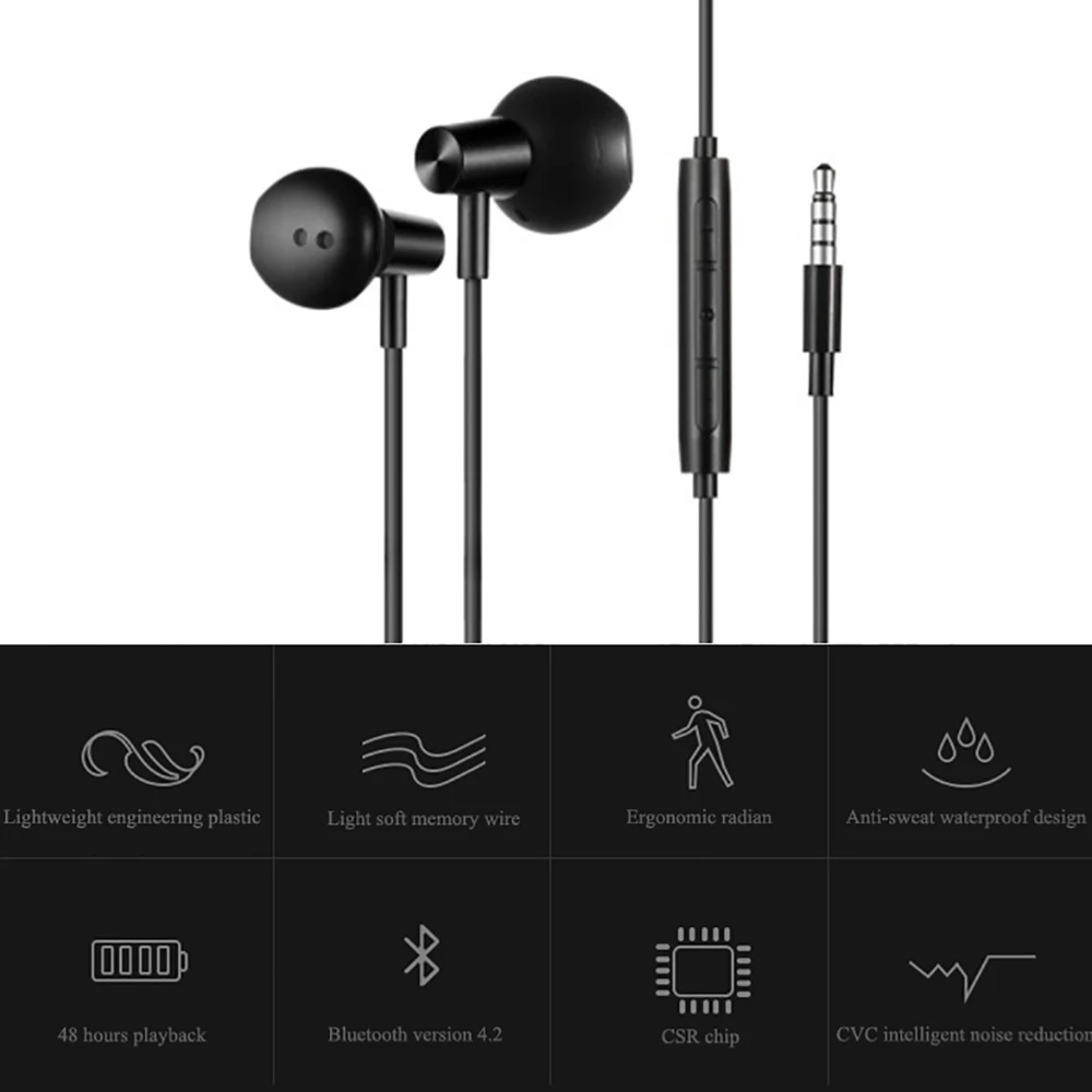 Wired headset subwoofer in ear wire control microphone K song chicken game universal for Apple Android system