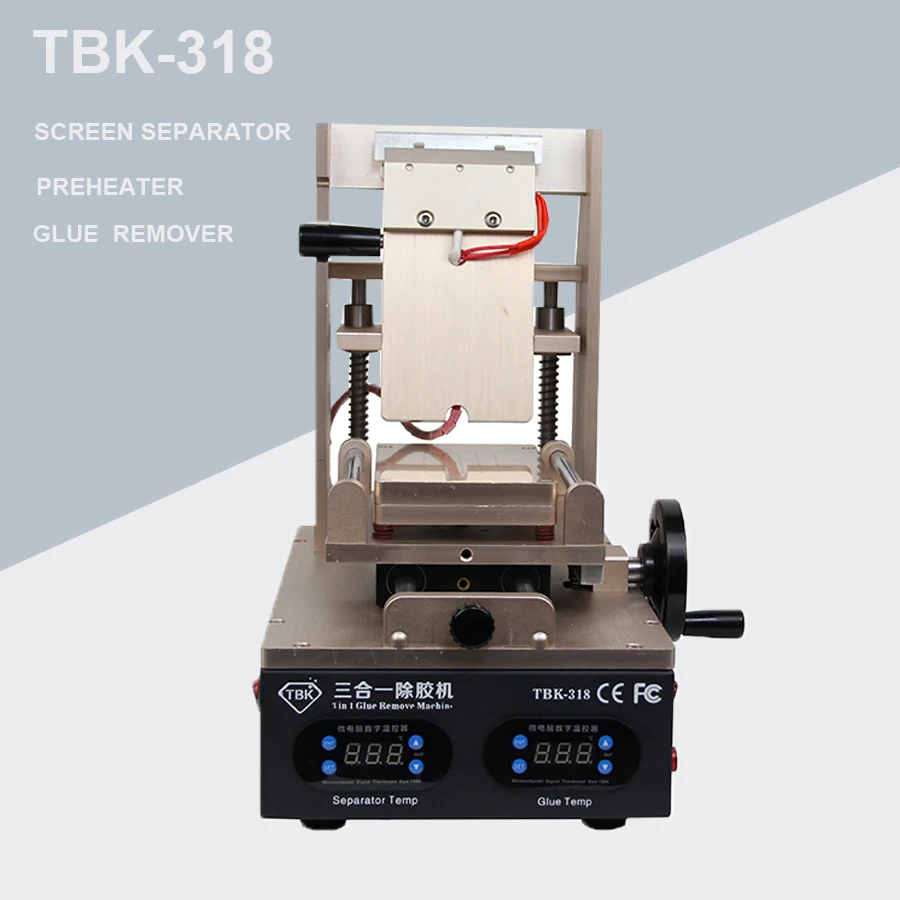 Новый TBK 318 3 в 1 Вакуумный ЖК экран сепаратор + подогреватель ОСА клей поляризатор