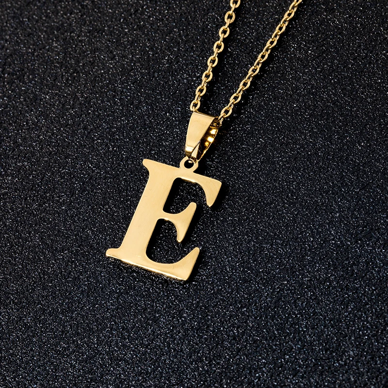 Letter V 45cm Thin Chain Pendant Necklace Small Letters Necklaces for Women/Girls Gold Color Initial Pendant Thin Chain English Letter Jewelry Alphabe Gift #058002
