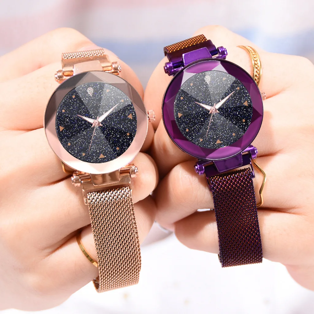 Женские часы с браслетом, роскошные женские часы, звездное небо, розовое золото, магнитные, водонепроницаемые, женские наручные часы, Relogio Feminino