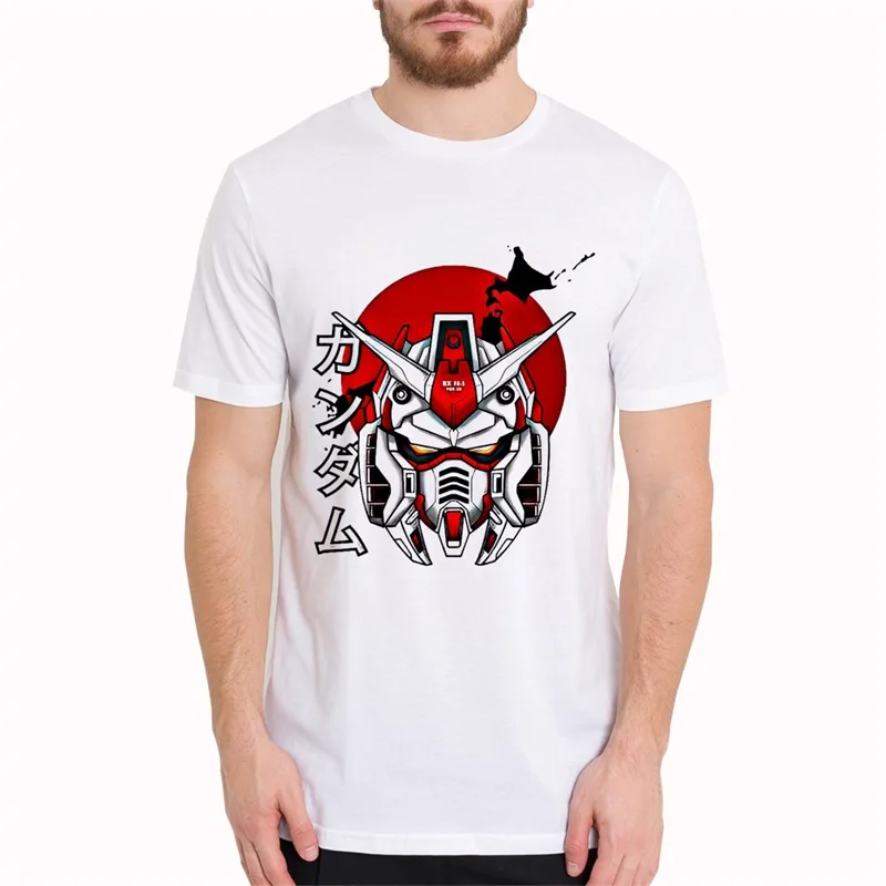 

Gundam Funny Fashion Anime T Shirt Print Short Sleeve O Neck Homme Cartoon Design Tops Fashion Casual T Shirt Brand Clothing