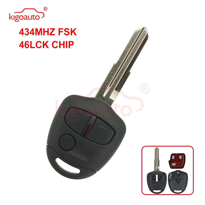 

Kigoauto Car remote key 3button 434mHZ MIT11 with 46LCK chip for Mitsubishi Lancer Outlander Mirage Colt