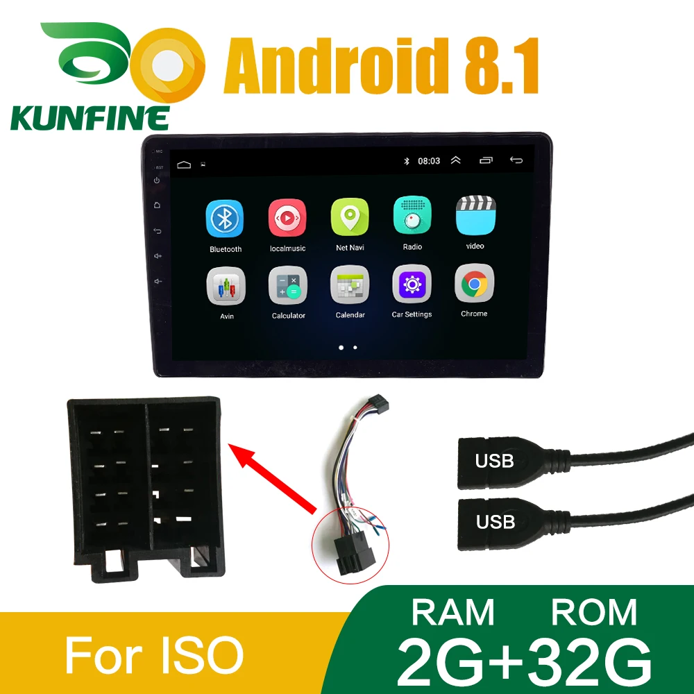  9 INCH 2GB RAM 32GB ROM Android 8.1 Car radio Multimedia Video Player Universal auto Stereo GPS Blu