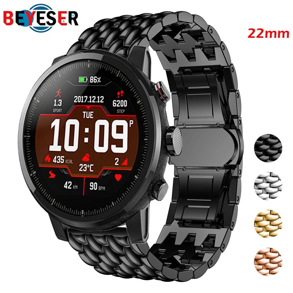 

22MM Metal Straps For Huawei Watch GT2/2e GT3 SmartWatch Band Replace Bracelets Wristband For Amazfit GTR 47MM/GTR2/2e/GTR3/Pro