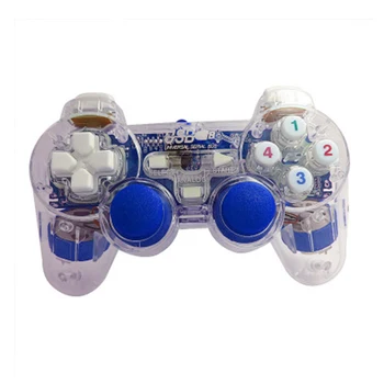 

New Cool Lighted Gamepad Wired Joystick USB Game Console Joystick Game Player Accessories Transparent Shell Handle
