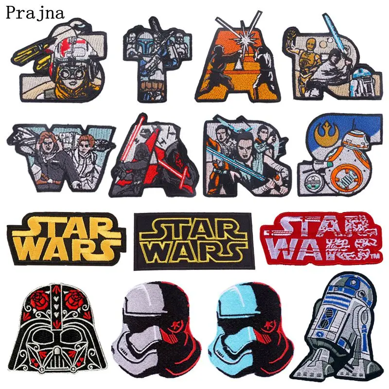 

Prajna Iron on Patches for Clothes Star Wars Patch Embroidered Patches for Clothing DIY Stripes Badges Patch for Clothes Ironing