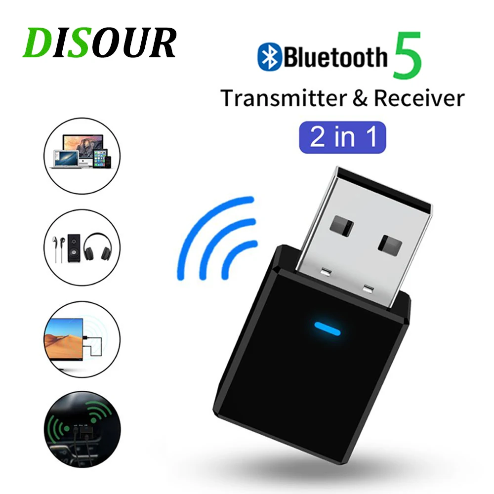 DISOUR Bluetooth 5 0 приемник передатчик мини стерео AUX USB 3 мм разъем аудио для ТВ ПК