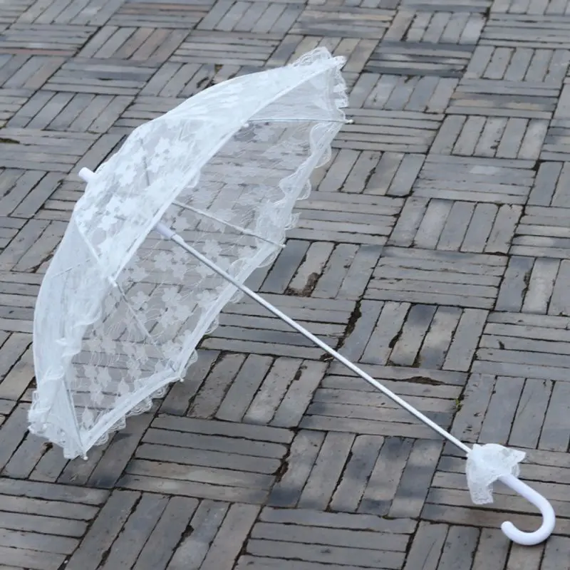 Белый кружевной свадебный зонтик дамский костюм нарядное платье аксессуар для фотосессии реквизит