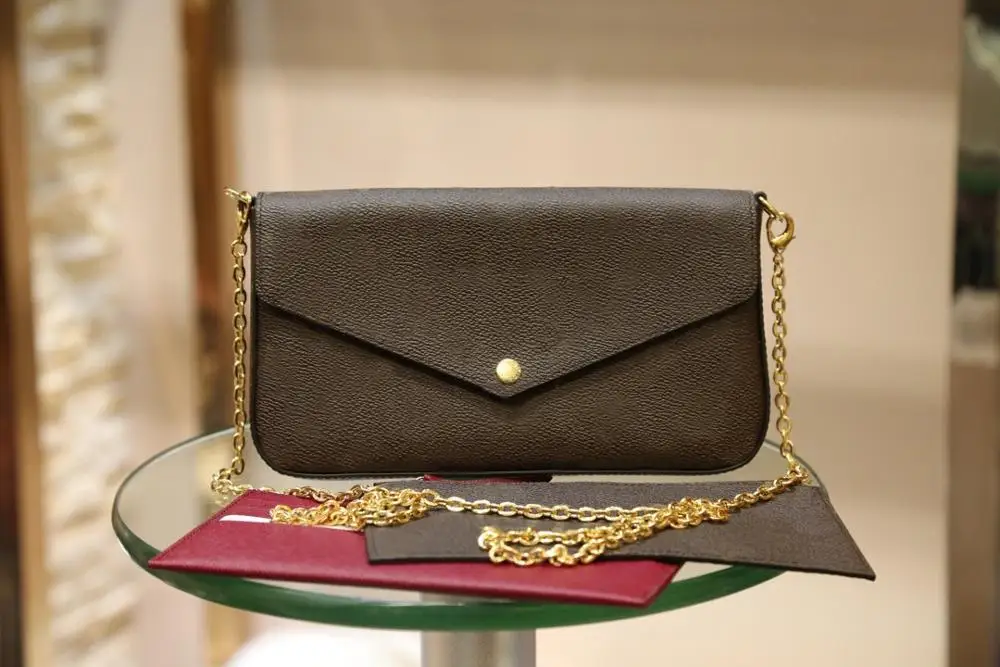 

New Luxury Brand Old-fashioned Artificial Leather Triple-in-one Small Square Bag with One Shoulder Crossing Women's Bag in 2019
