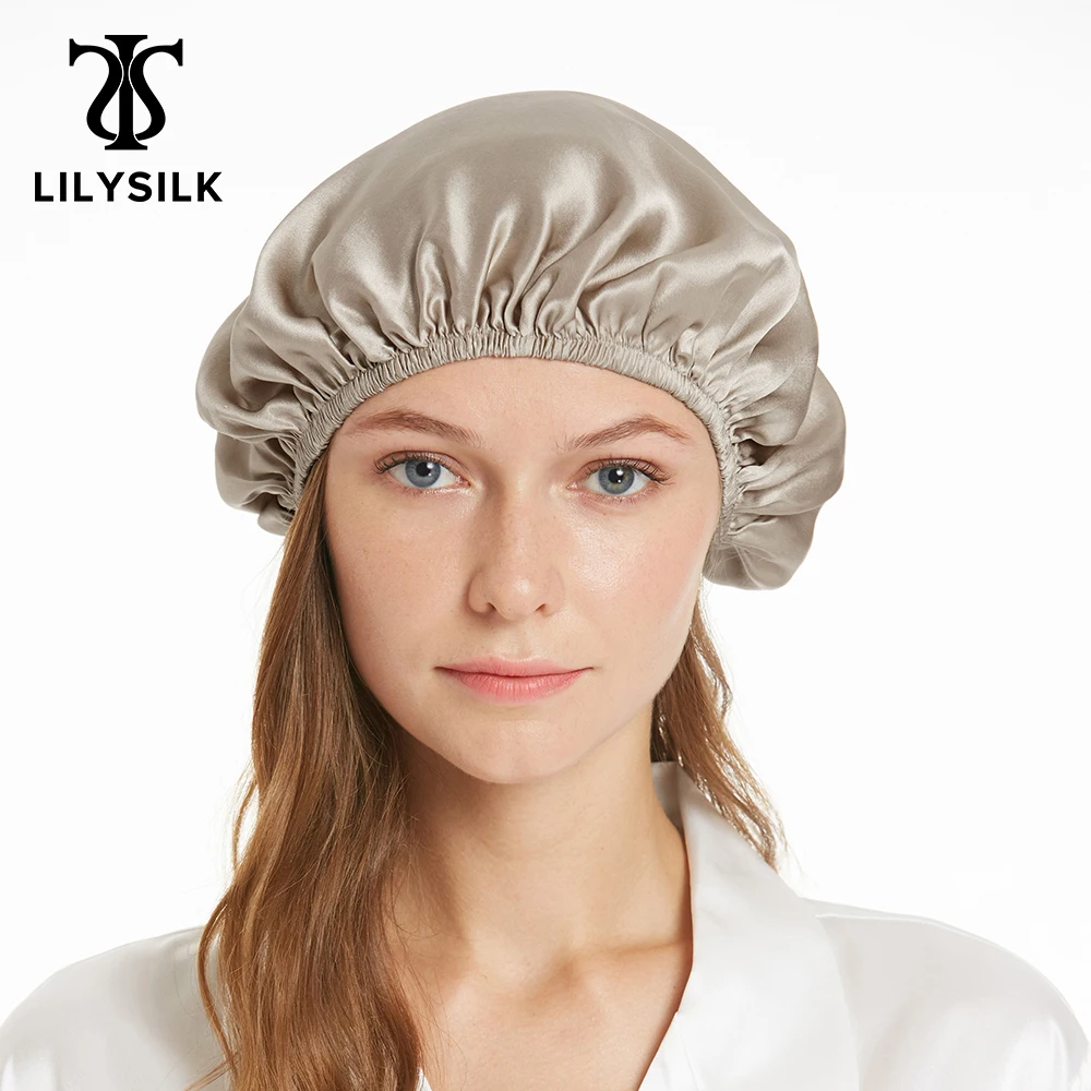 LILYSILK Silk Sleeping Cap Natural 19mm Sleep Night Cap Head Cover