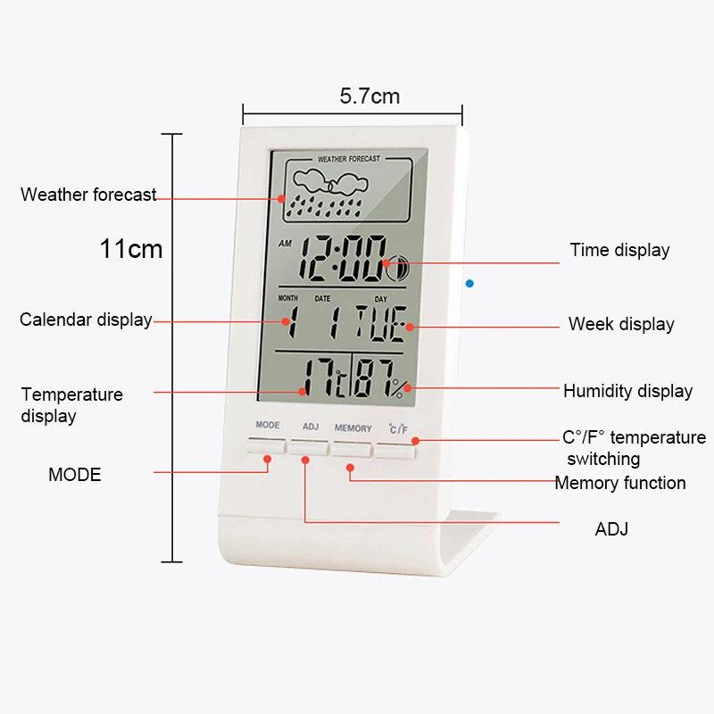 Крытый Цифровой термометр гигрометр Температура Влажность Зонд аквариум инкубатор