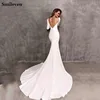 Smileven Mermaid Wedding Dresses Long Sleeve Elegant Boho Satin Bride Dress Wedding Gowns 2022 Vestido De Noiva ► Photo 2/3