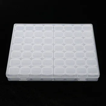 

5 Pcs 56 Grids Clear Storage Box Jewelry Nail Art Beads Pills Mini Item Case