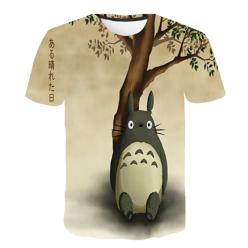 t-shirt cartoon	 Totoro T Shirt Kids Cartoon 3D Printing Harajuku Fashion Casual Boy Girl T-Shirt Summer Comfortable Short Sleeve  4-14T Tops Boys Girls