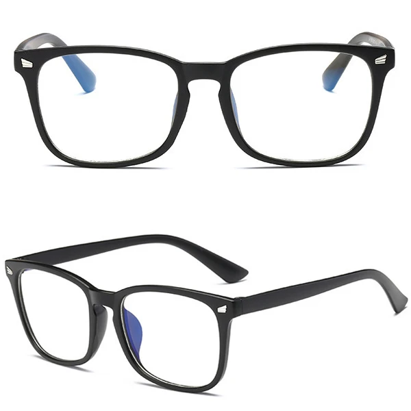 RFOLVE брендовые дизайнерские ультралегкие очки с заклепками, женские квадратные ультралегкие очки для работы за компьютером, женские модные подходящие очки - Цвет оправы: Matte Black