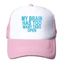 My Brain имеет слишком много вкладки открытый сетки Бейсболка унисекс Trucker стиль шляпы розовый
