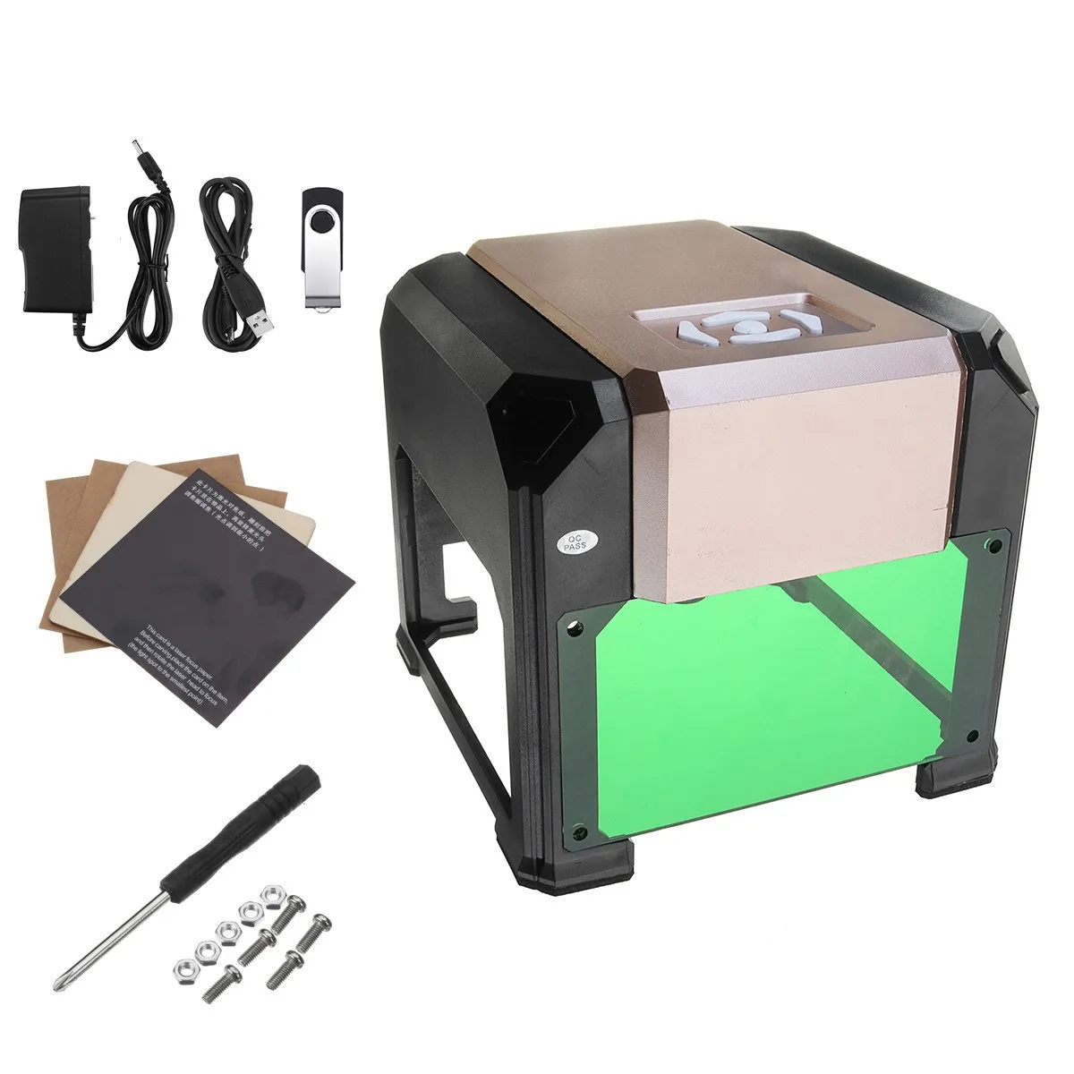 3000mw CNC K4 Laser Engraving Machine 8cm*8cm Home DIY Printer Cutter Woodworking Engraving Desktop Wood Router Laser Engraver