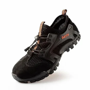 

Men Breathable Work Safety Shoes Steel toe cap Boots Anti-smashing Anti-puncture Anti-slip Casual Construction Safety Boots