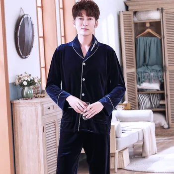 

Winter Thick Men‘s Coral fleece Pajamas set Flannel Warm Soft pijama hombre Sleepwear Pijama Homme Nightwear Pyjamas