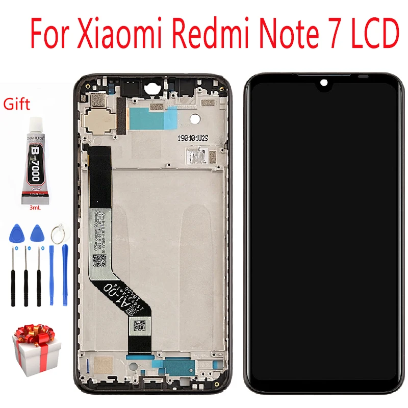 Pаспродажа Оригинальный модуль дисплея для Xiaomi Redmi Note 7 дисплей с сенсорным экраном в сборе дигитайзер бесплатные инструменты для Redmi Note 7 ЖК дисплей