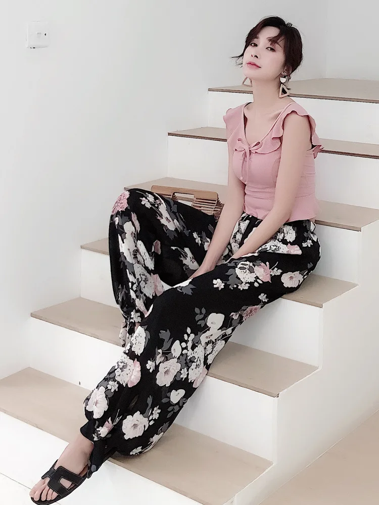 

South Korea INS Slimming Small Bust Gathering Split Type Three-piece Set Bathing Suit Women's Holiday Beach Trousers Skirt Hot S