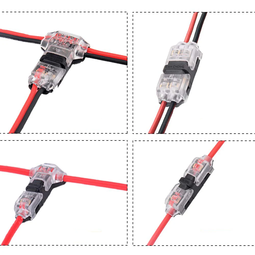 

1 Pin 1 Way 2 Pin 2 Way 300v 10a Universal Compact Wire Wiring Connector T SHAPE Conductor Terminal Block for cable AWG 18-24