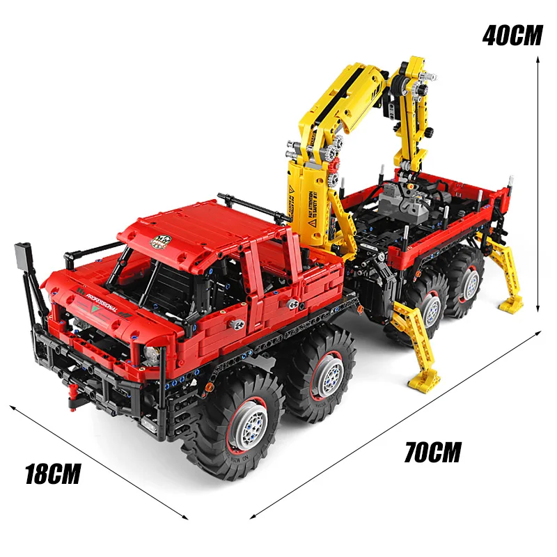 MOC 15805 RC Мощность Функция Technic 8x8 внедорожный аварийно спасательных крана