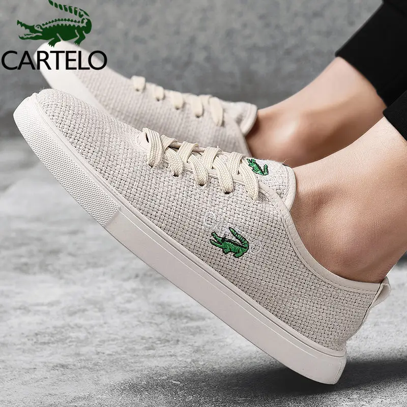 

CARTELO MEN'S SHOES Summer Breathable Flax Men Sneakers Korean-style Canvas Shoes Weaving Casual MacBook Shoe